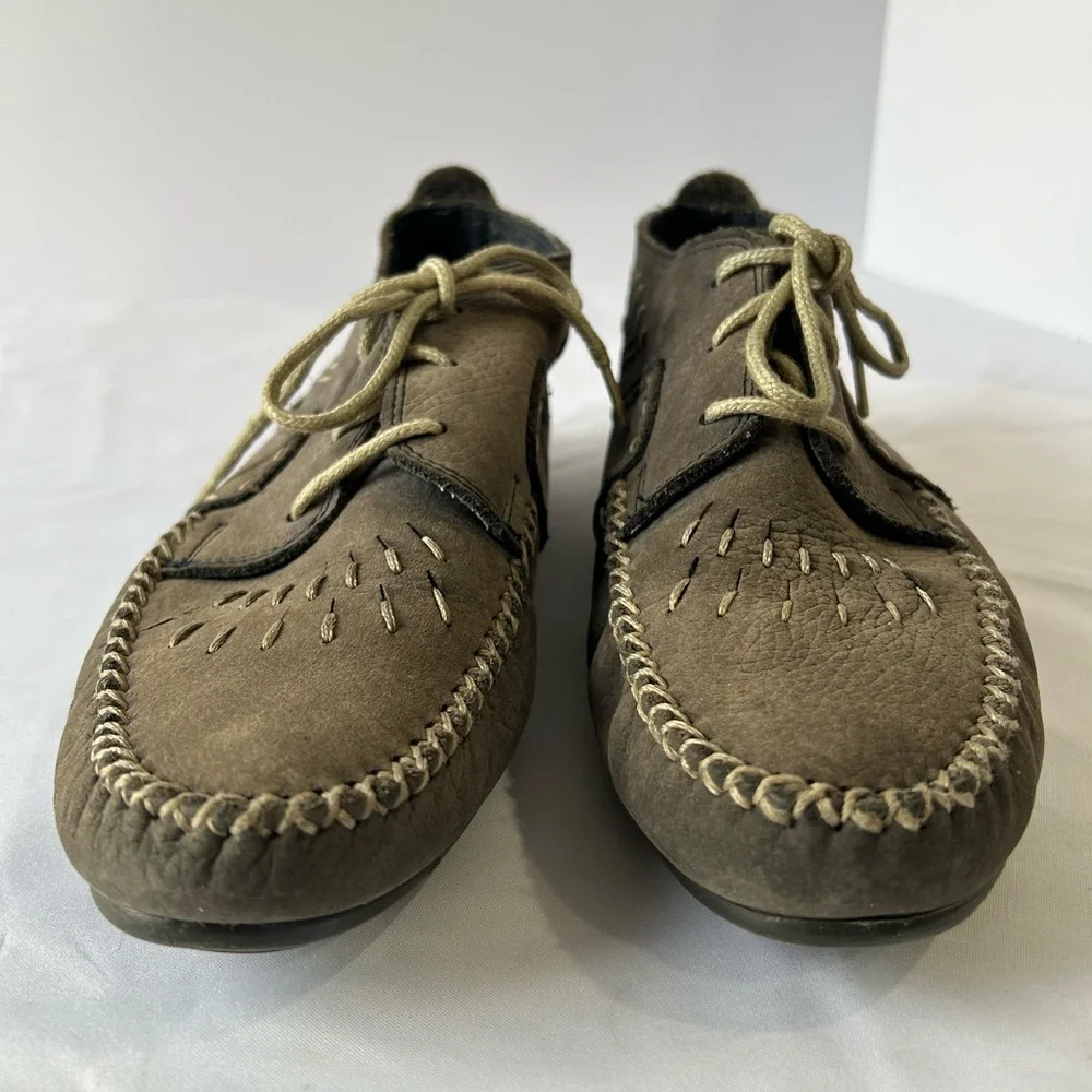 Hush puppies Vintage Leather Moccasins With Aztec Inspired Lining 8.5 - Picture 2 of 9